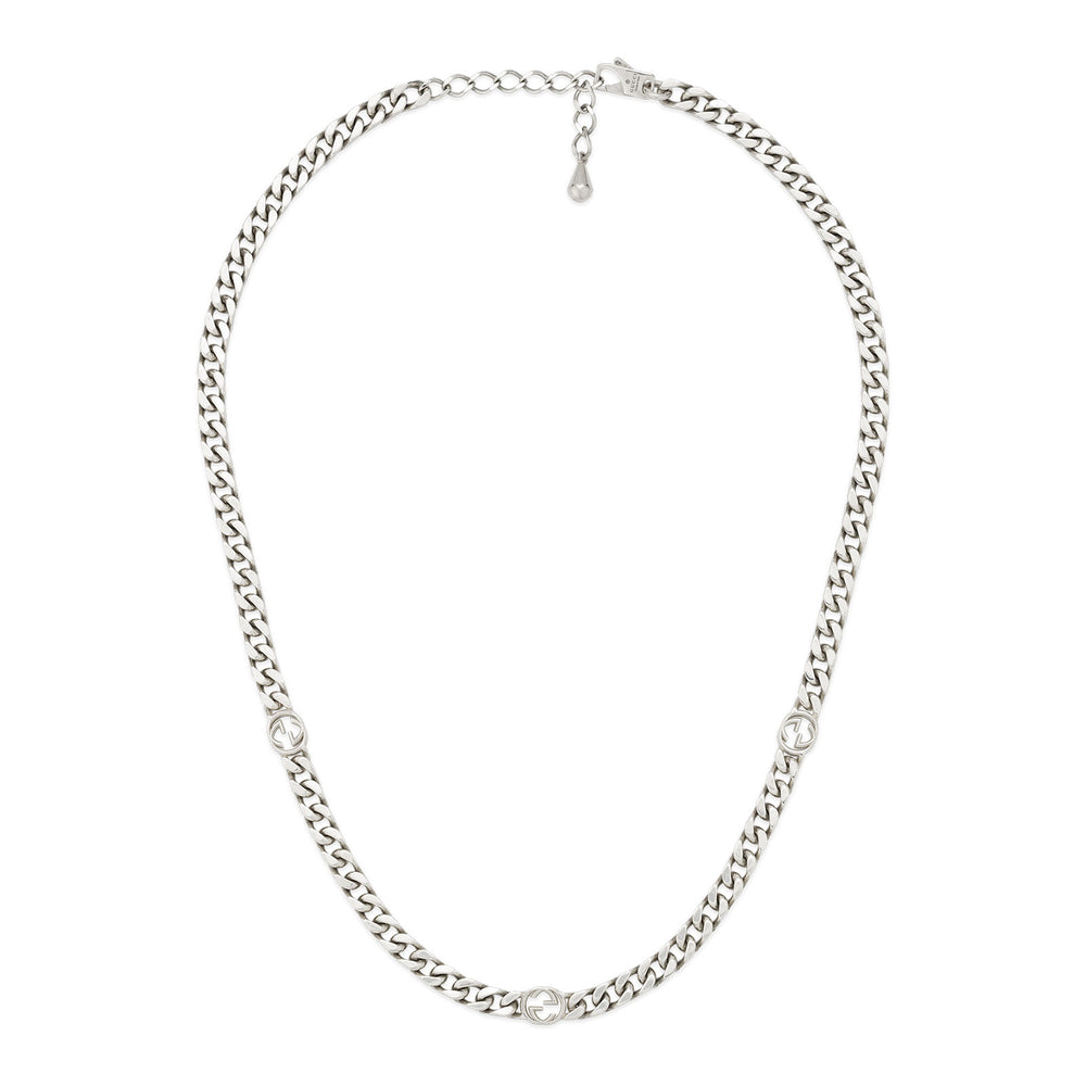 Gucci Interlocking Silver Necklace simple Pursuit