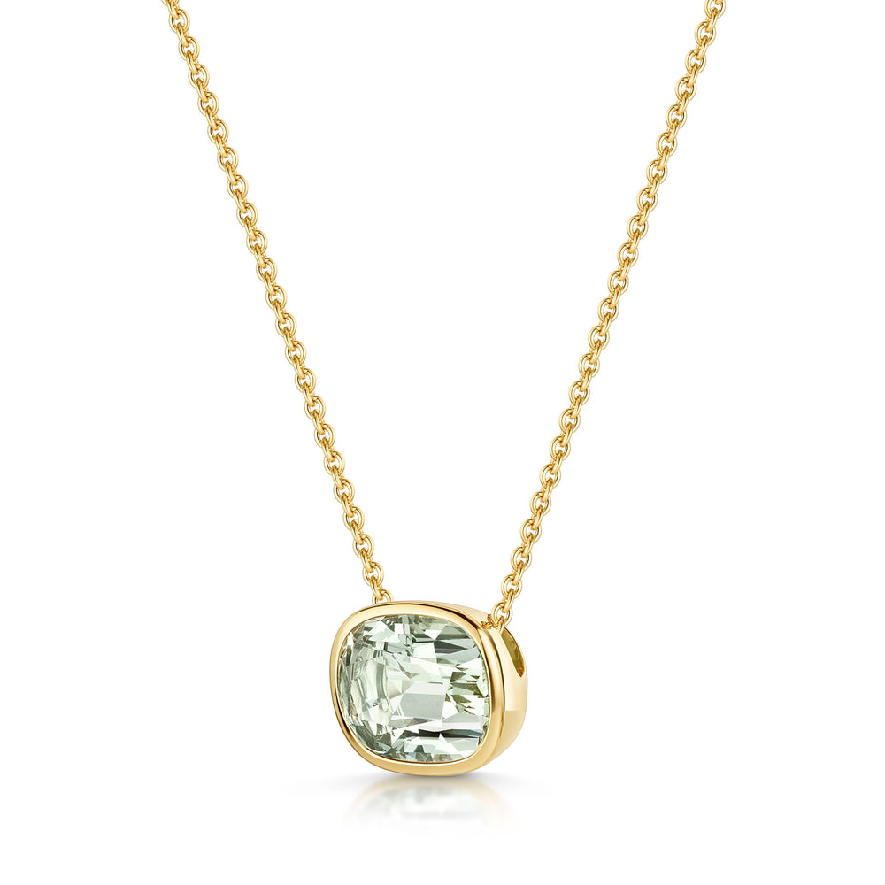 Aya 18ct Yellow Gold Green Amethyst Pendant Necklace simple Pursuit
