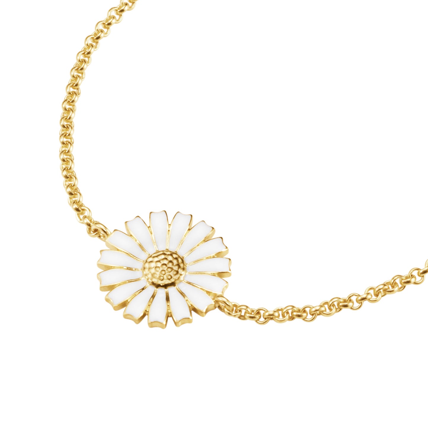 Daisy Gold Plated Silver & White Enamel Bracelet simple Pursuit