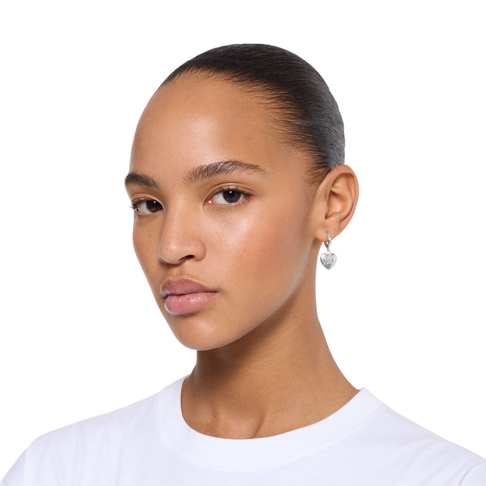 Blind For Love Silver Hoop Earrings simple Pursuit