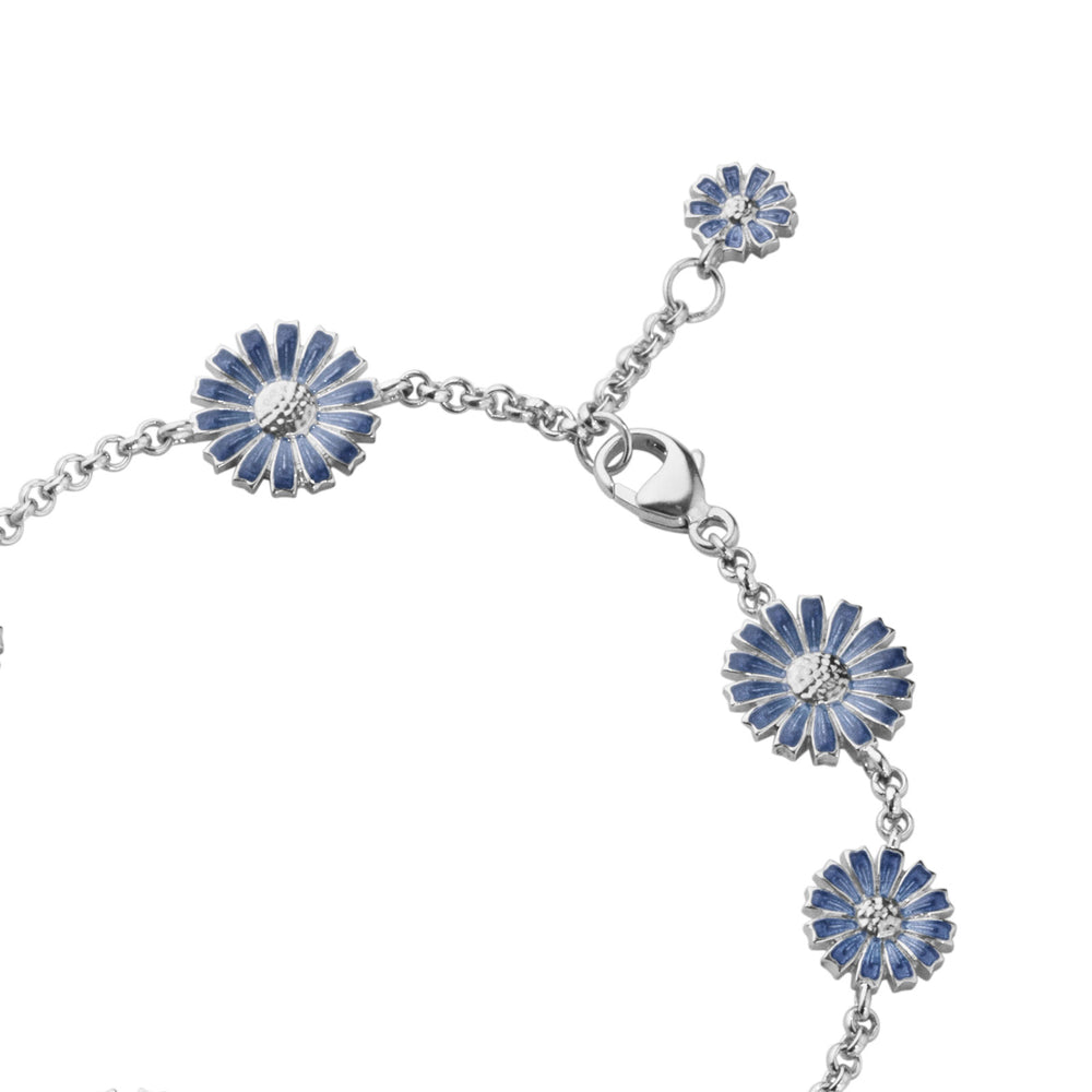 Daisy Silver & Blue Enamel Bracelet simple Pursuit