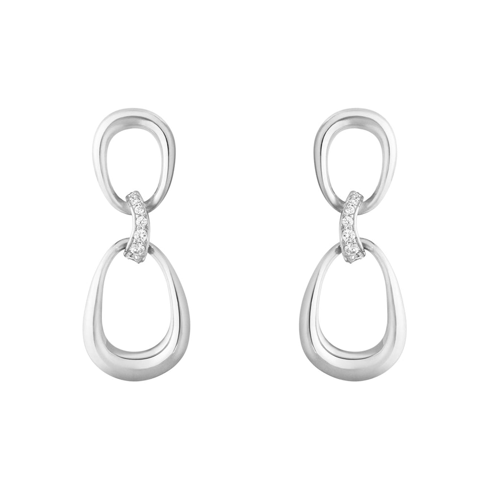 Offspring Silver & Diamond Drop Earrings simple Pursuit