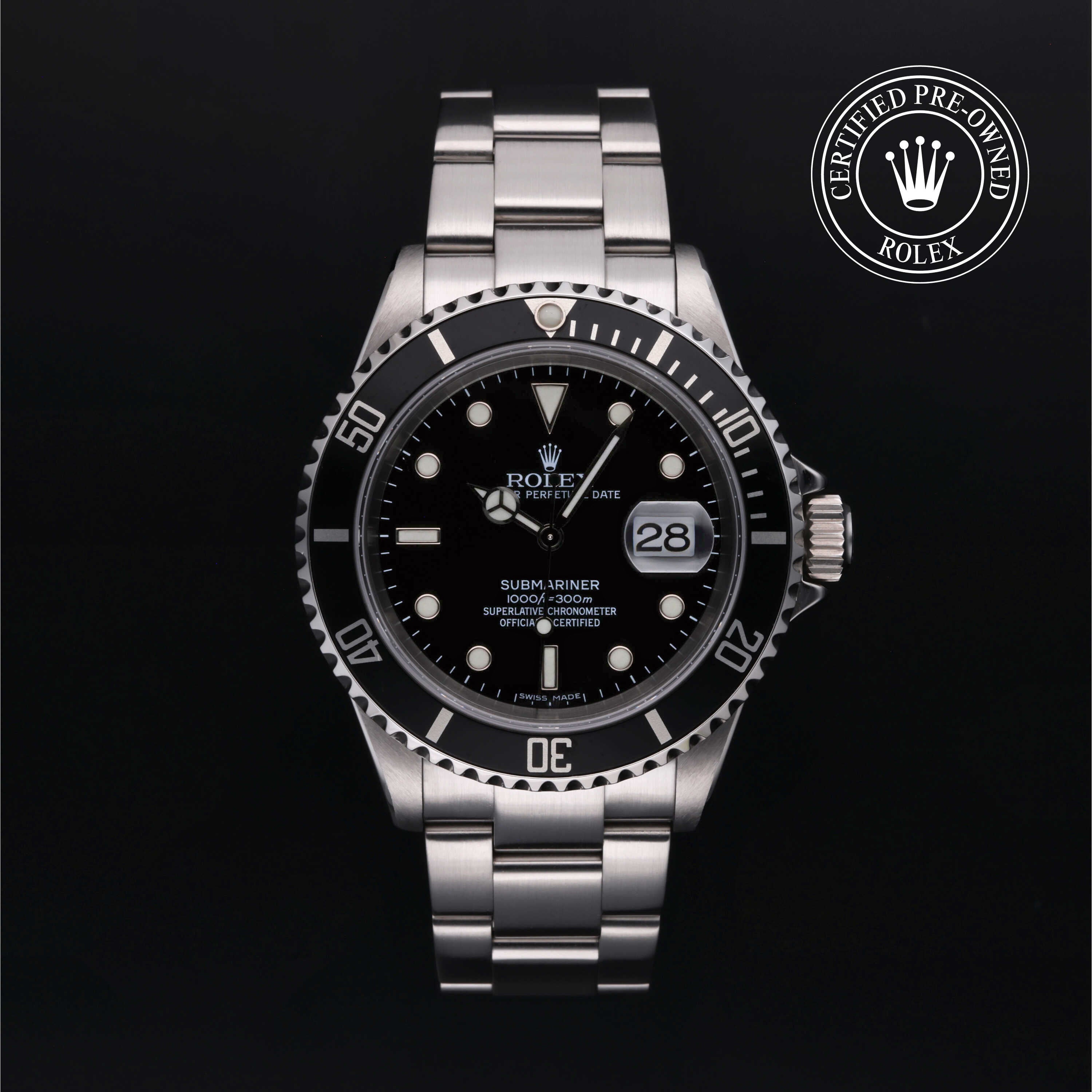 Rolex Certified Pre-Owned Submariner Date 40mm 16610 D977430 simple Pursuit