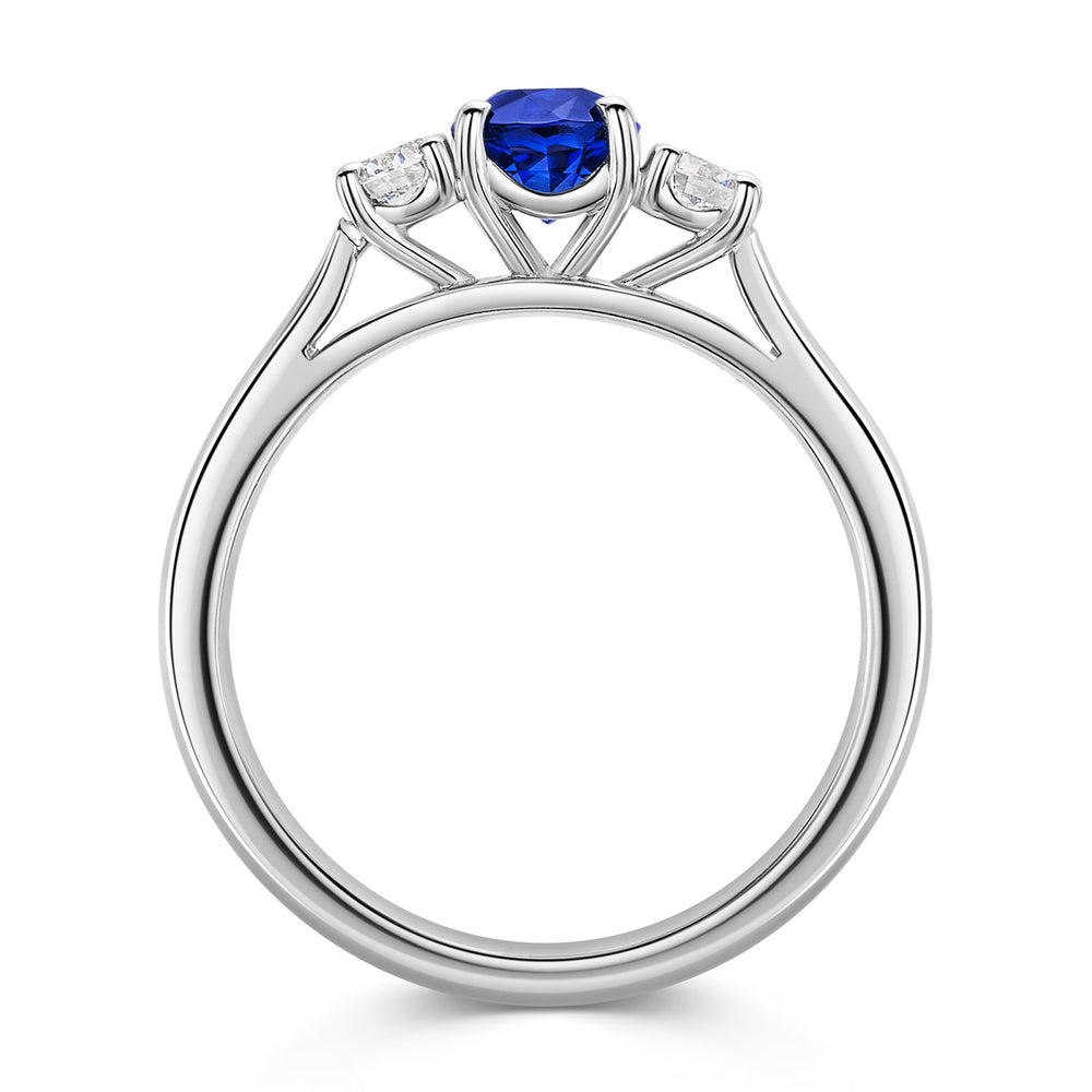 Platinum Sapphire & Diamond Trilogy Ring 1.00ct variant Pursuit