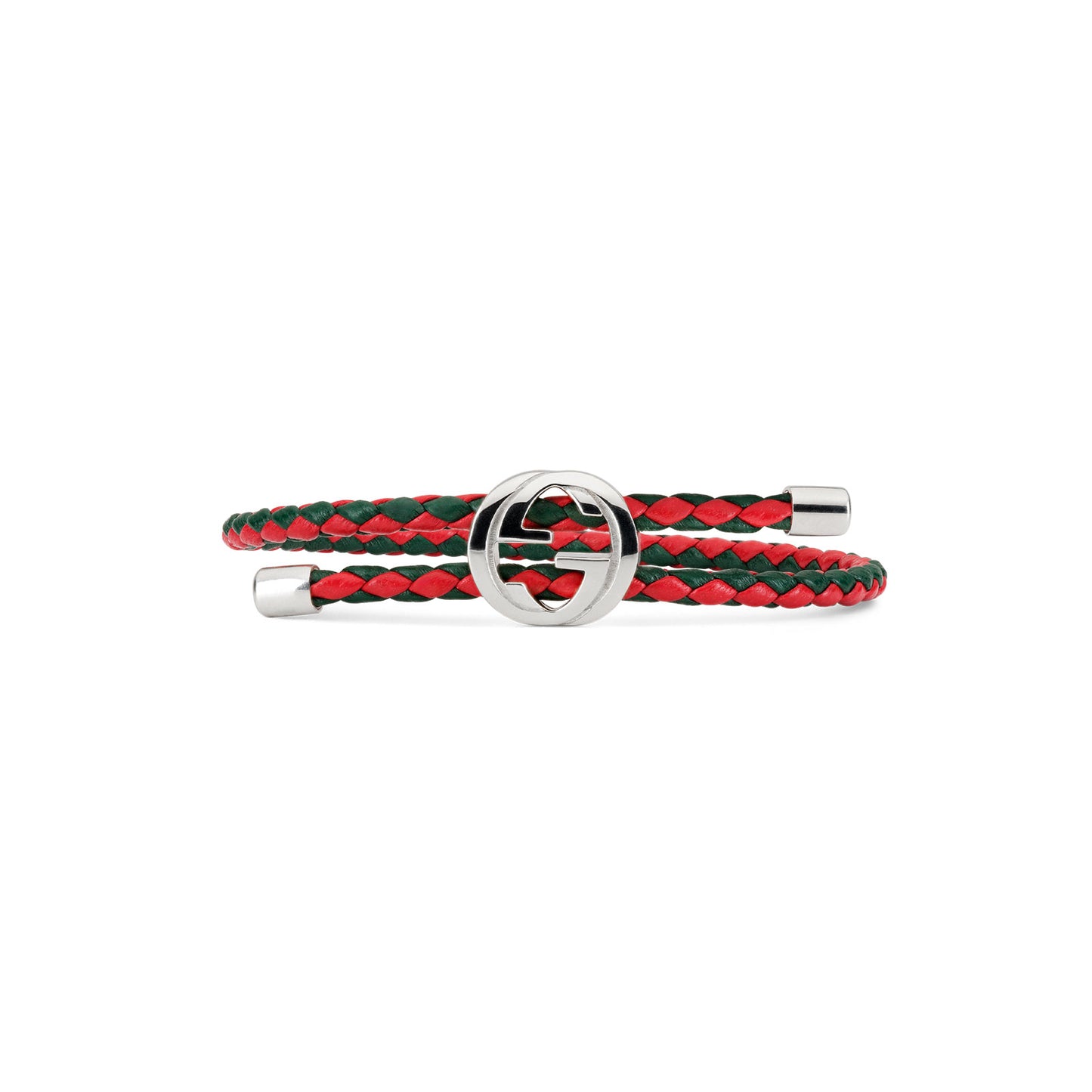 Gucci Web Silver & Leather Bracelet simple Pursuit
