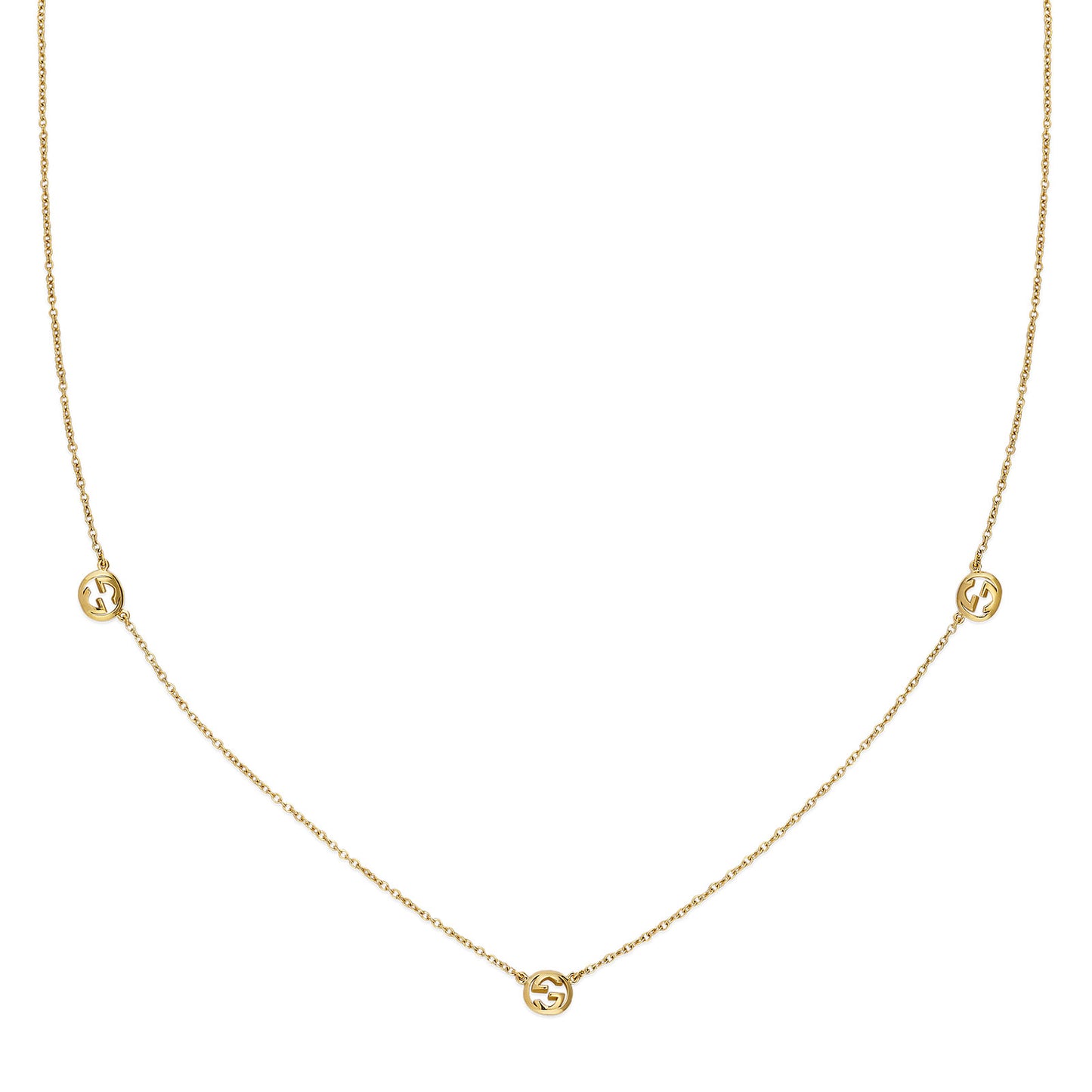 Gucci Interlocking 18ct Yellow Gold Pendant Necklace simple Pursuit
