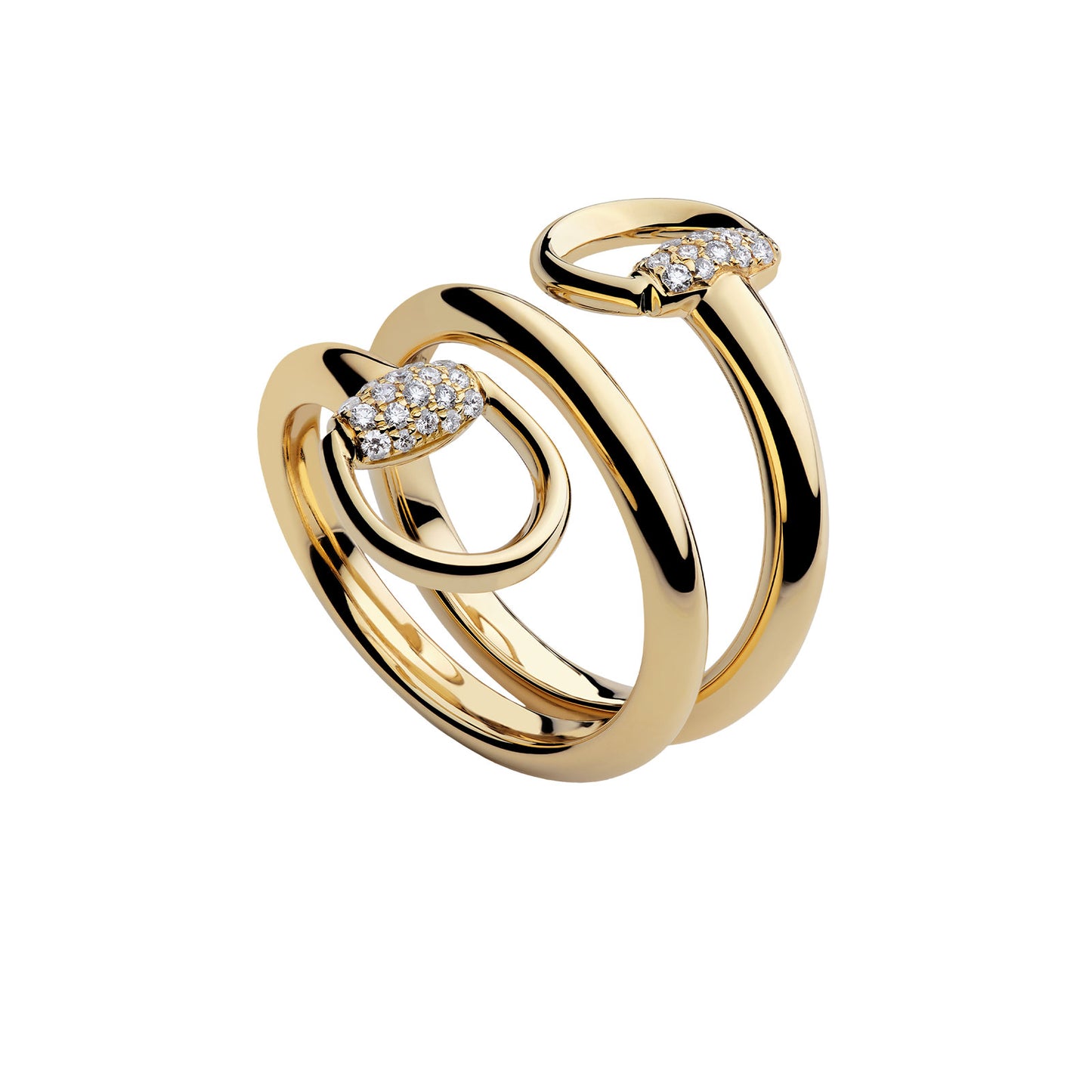 Gucci Horsebit 18ct Yellow Gold Diamond Contrarié Ring variant Pursuit