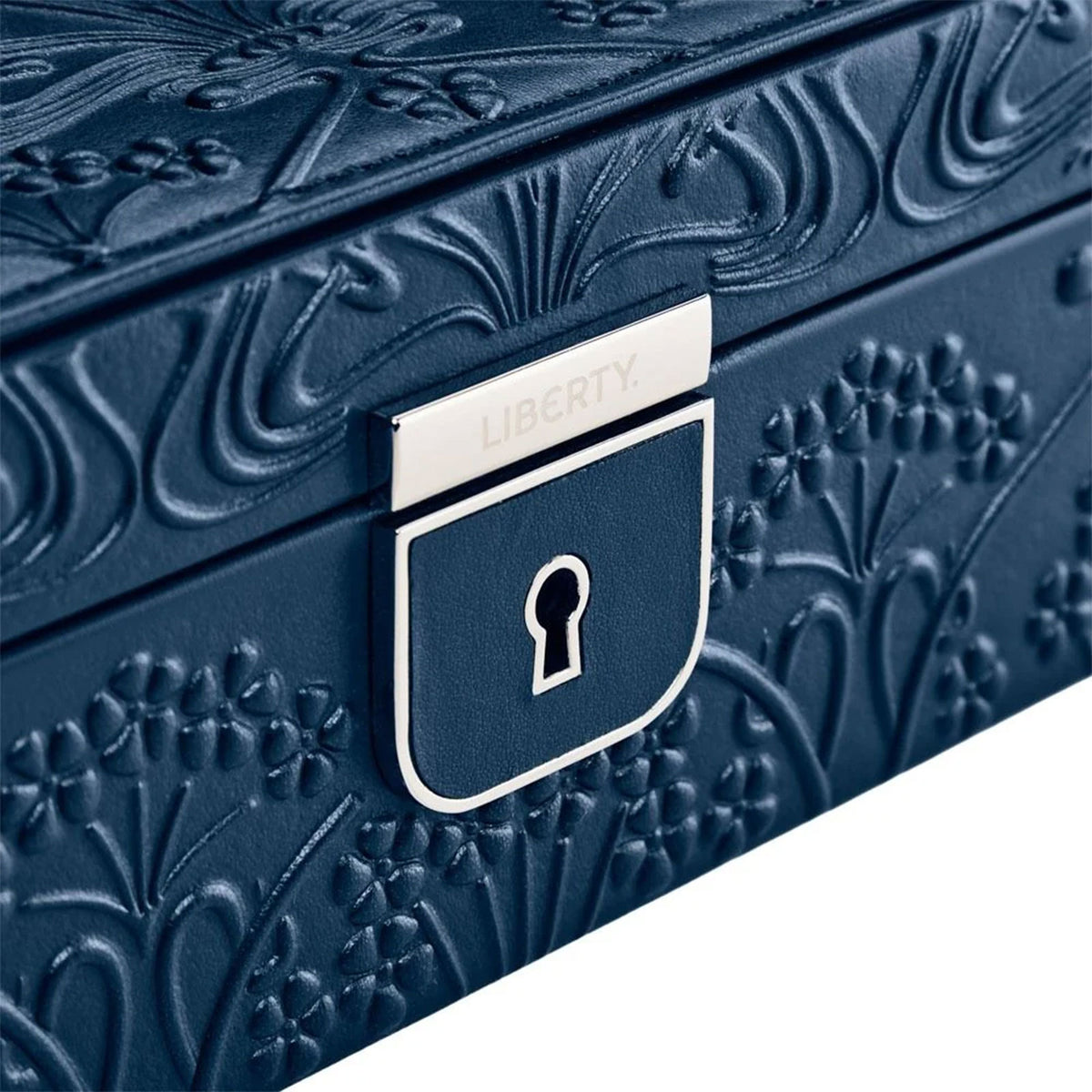 X LIBERTY All Over Ianthe Medium Jewellery Box - Navy simple Pursuit