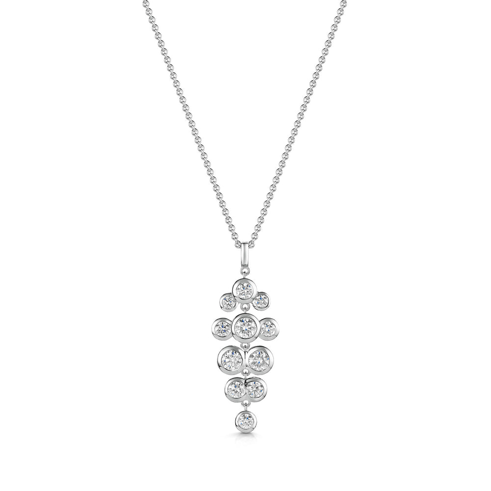 18ct White Gold Diamond Scatter Drop Pendant Necklace simple Pursuit