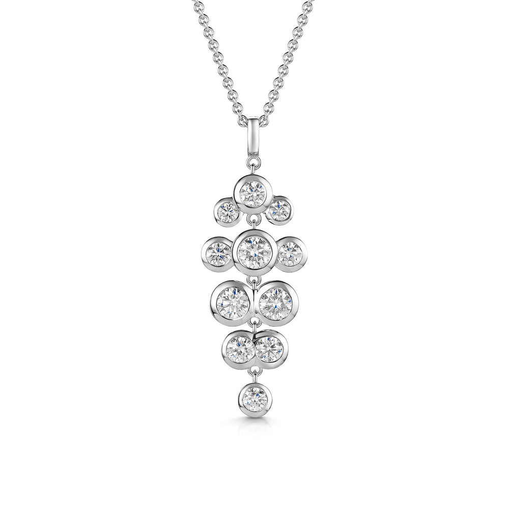 18ct White Gold Diamond Scatter Drop Pendant Necklace simple Pursuit