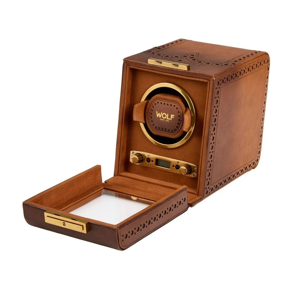 Brogue Single Watch Winder Burnished Brown simple Pursuit