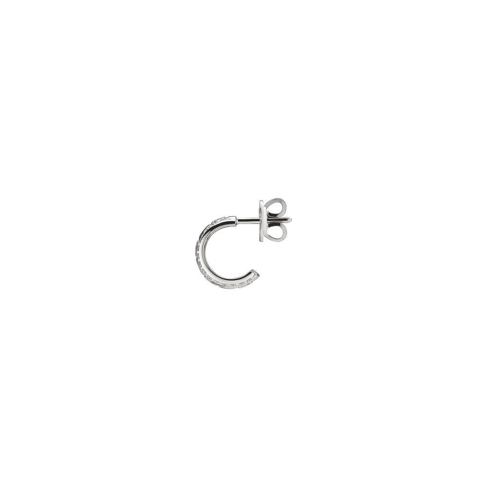 Gucci Icon 18ct White Gold Diamond GG Hoop Earrings simple Pursuit