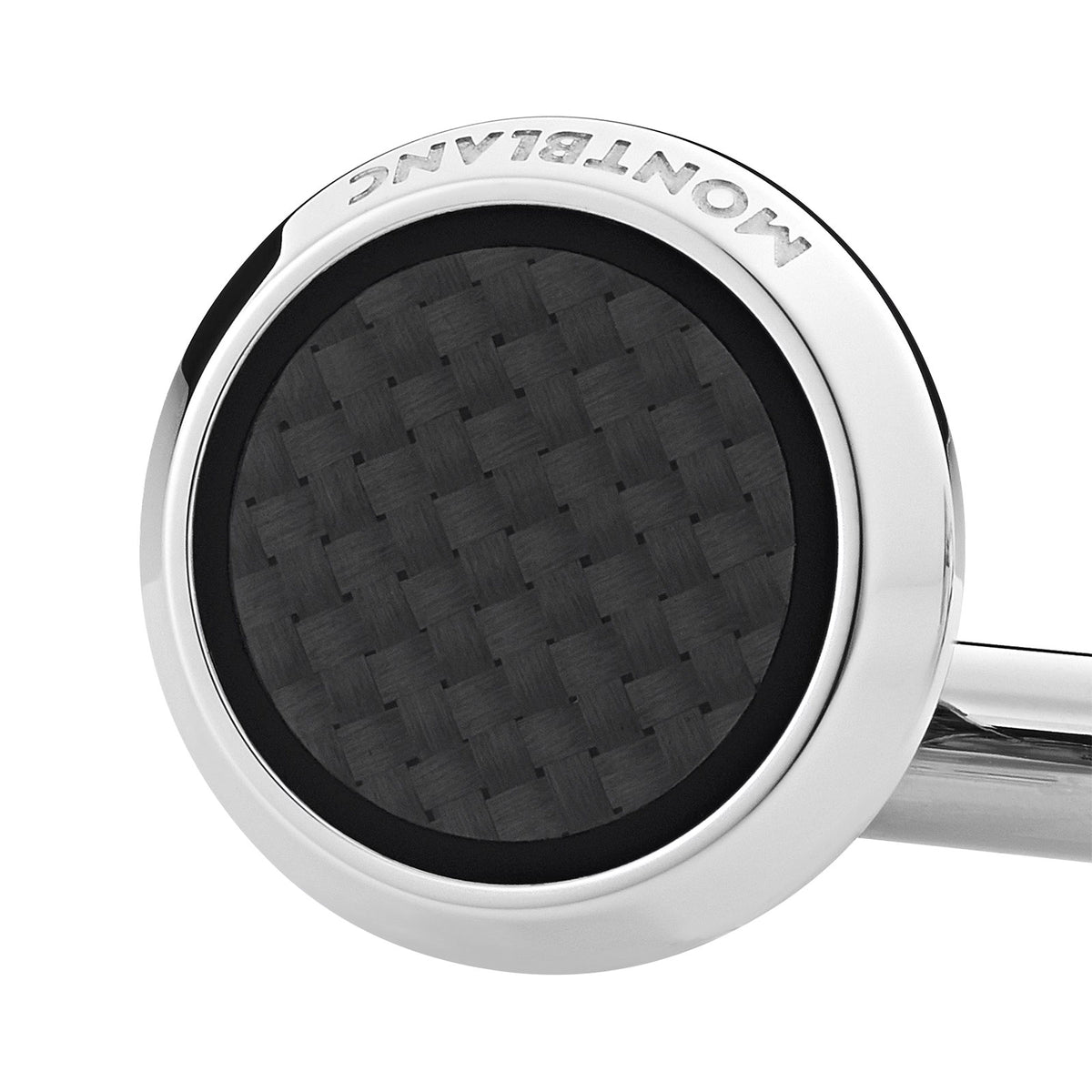 Meisterstück Cufflinks in Steel with Carbon-Patterned Inlay simple Pursuit