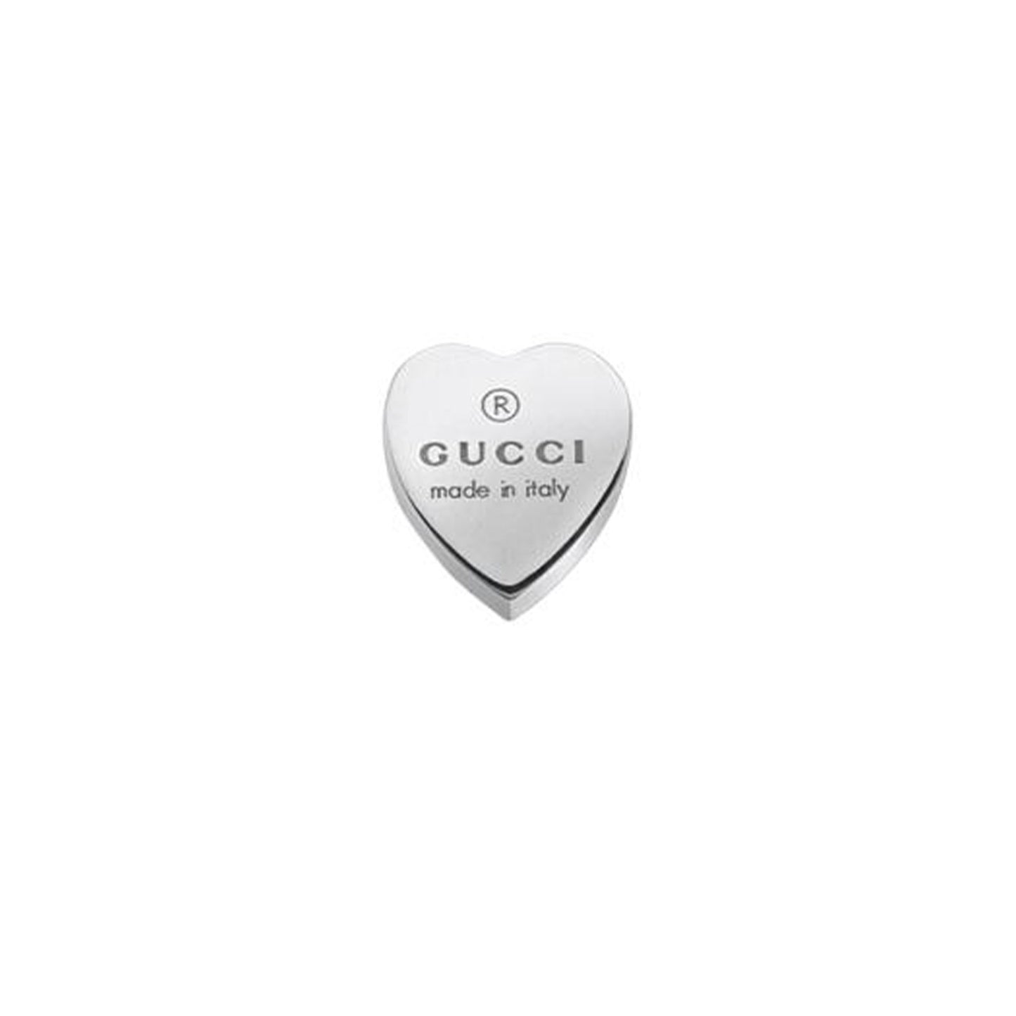 Gucci Trademark Silver Heart-Shaped Stud Earrings simple Pursuit