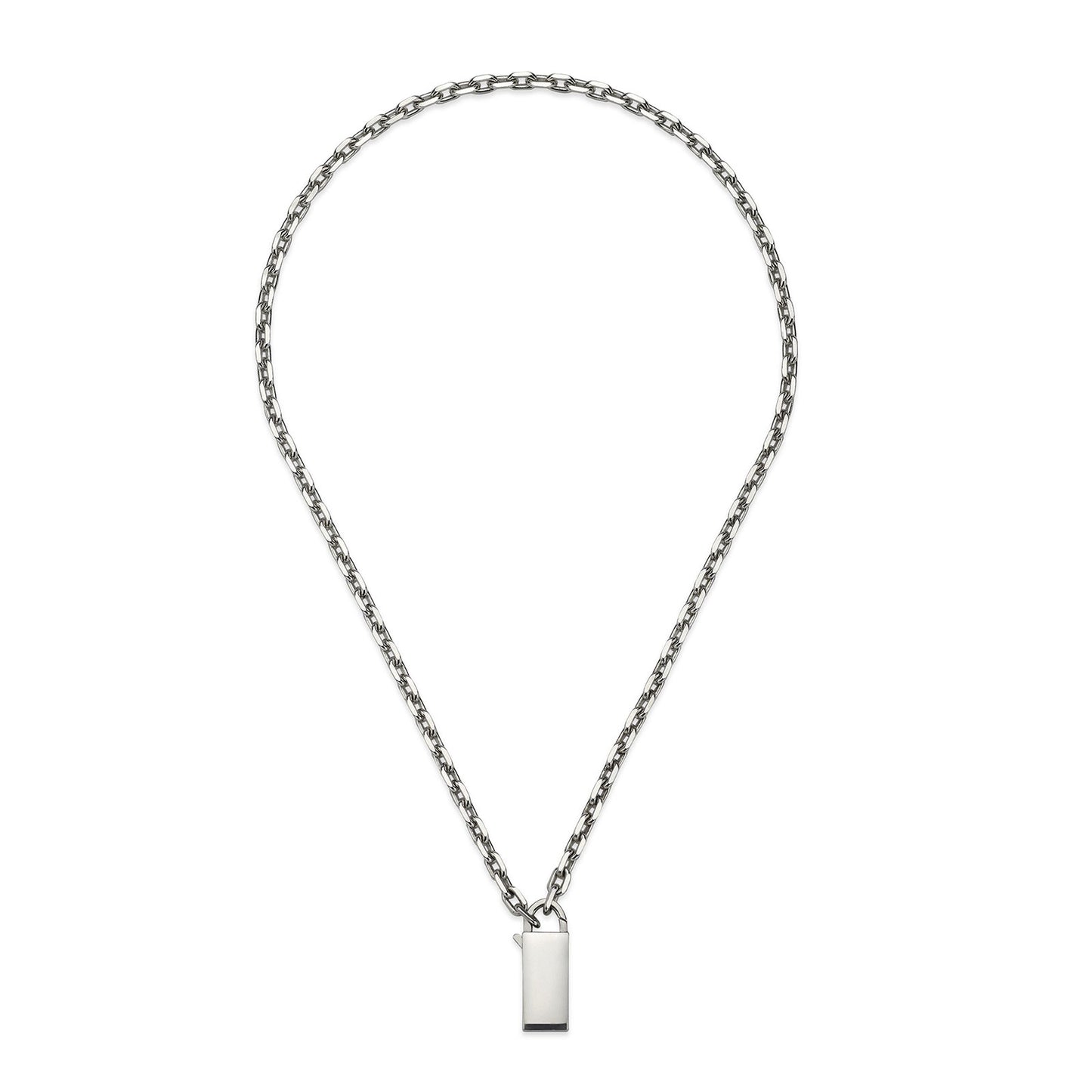 Gucci Trademark Silver Padlock Necklace simple Pursuit