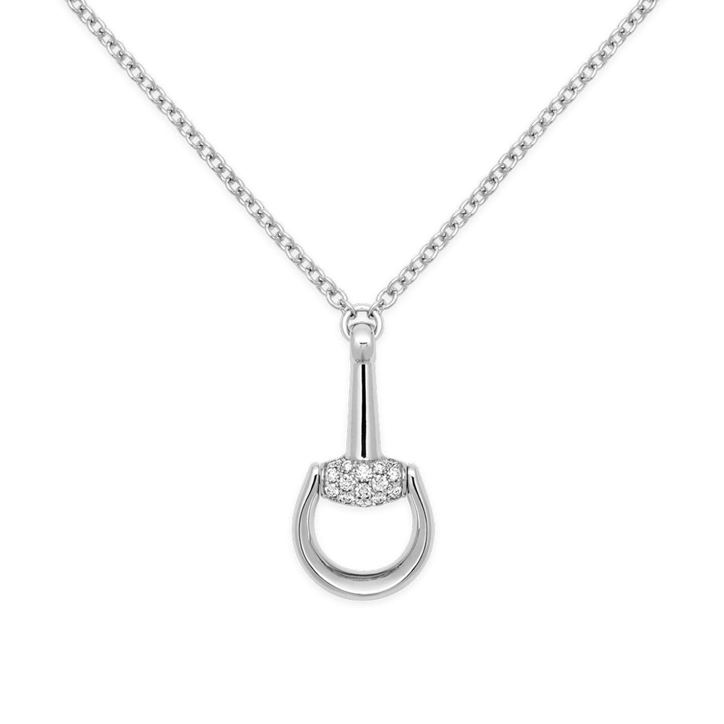 Gucci Horsebit 18ct White Gold Diamond Necklace simple Pursuit