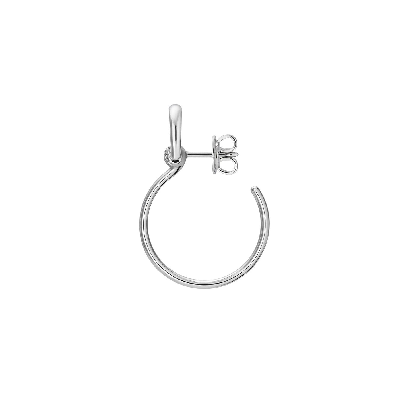 Horsebit 18ct White Gold Diamond Hoop Earrings simple Pursuit