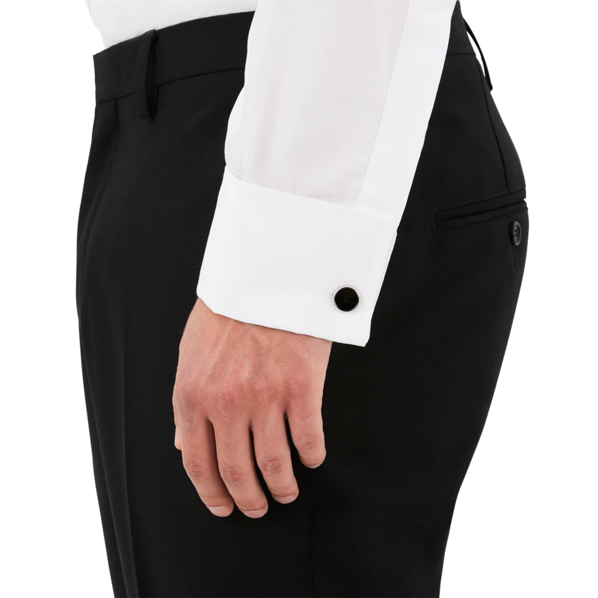 Star Cufflinks in Steel with Black Resin Inlay simple Pursuit