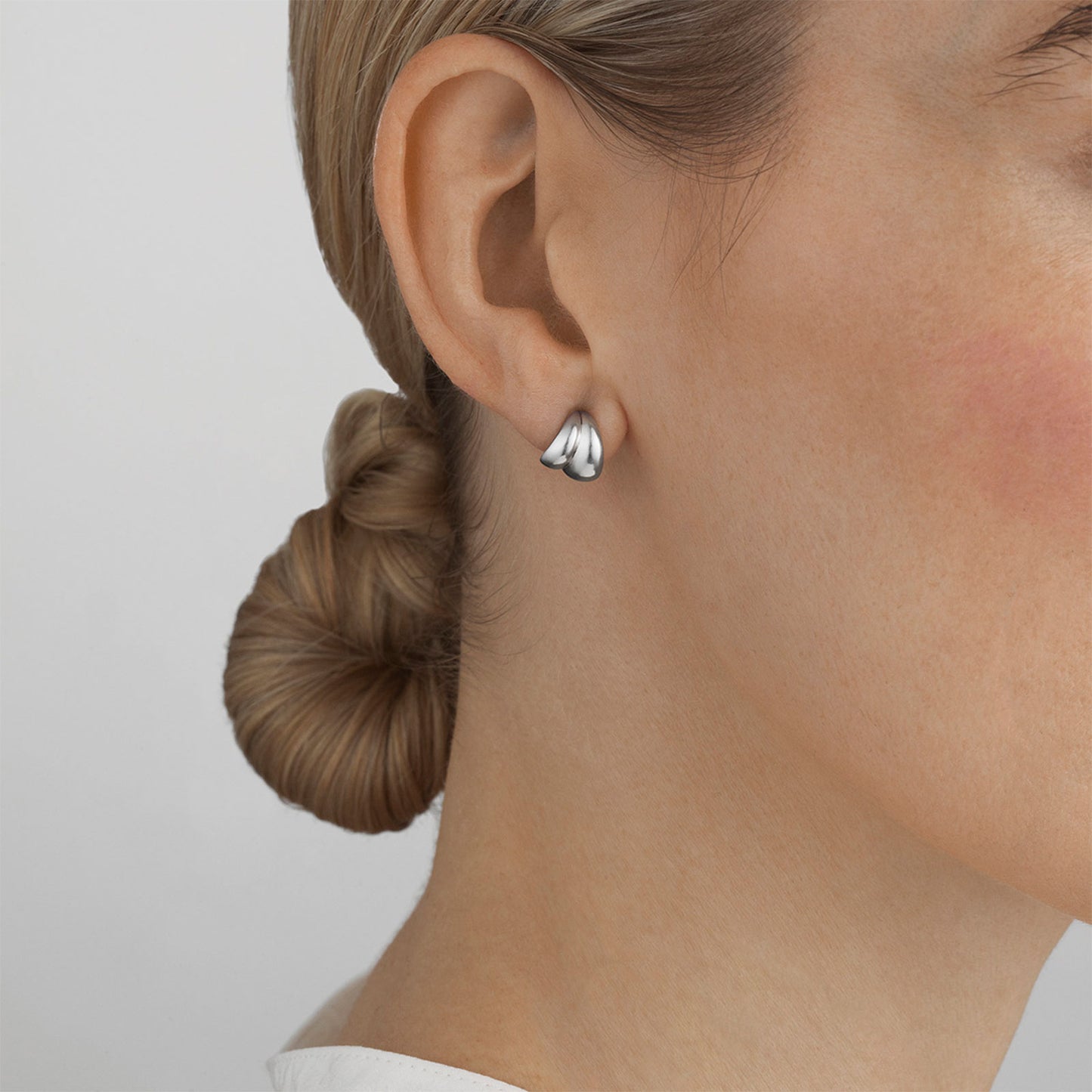 Curve Silver Hoop Earrings, Small