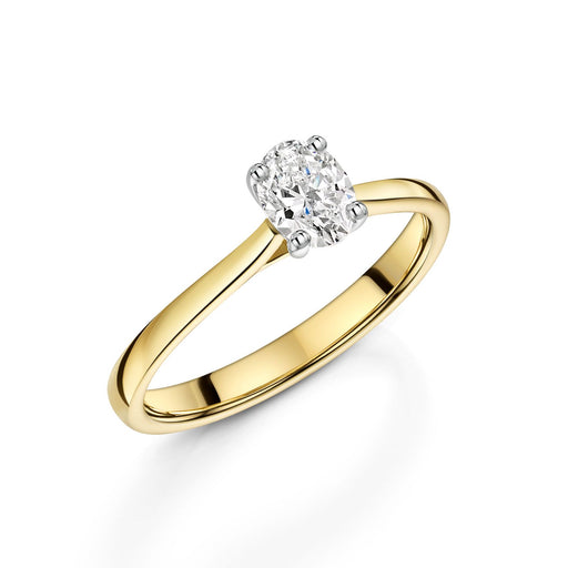 18ct Yellow Gold & Platinum Oval-Cut E/F Si Diamond Solitaire Ring 0.50ct Ring Michael Spiers H 5513104530 (07066347)