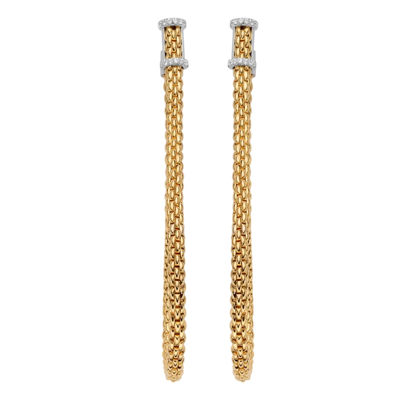 Essentials 18ct Yellow & White Gold Diamond Hoop Earrings simple Pursuit