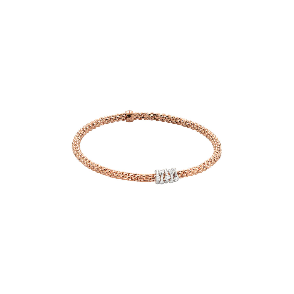 Prima 18ct Rose & White Gold Diamond Flex'it Bracelet