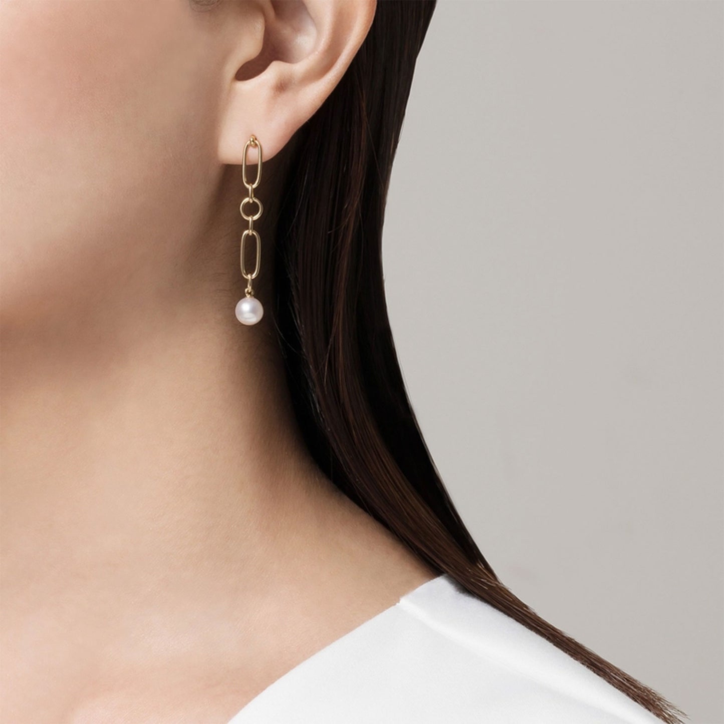 M Code Akoya Cultured Pearl Drop Earrings in 18ct Yellow Gold simple Pursuit
