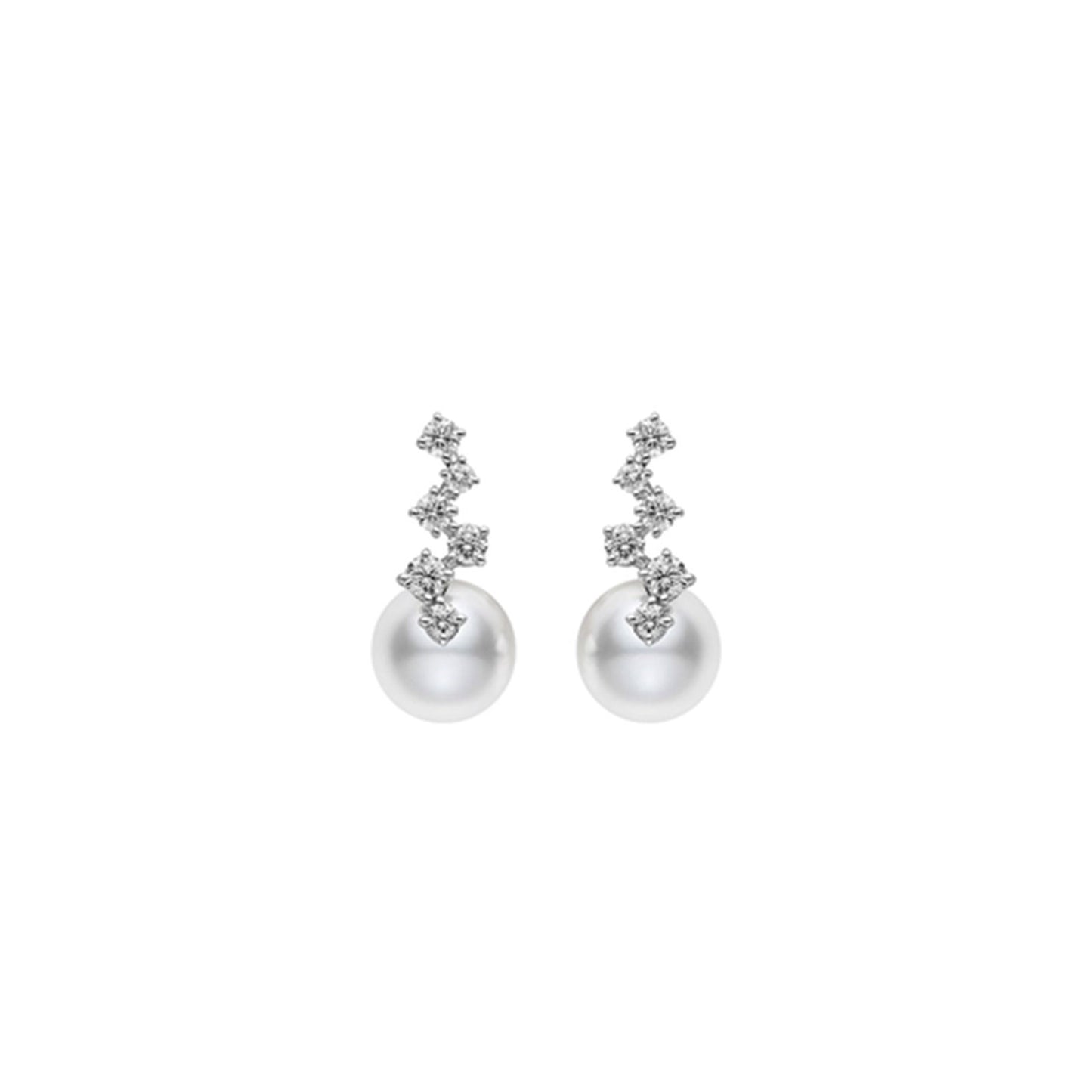 Starry Night Akoya Cultured Pearl & Diamond Drop Earrings 18ct White Gold simple Pursuit
