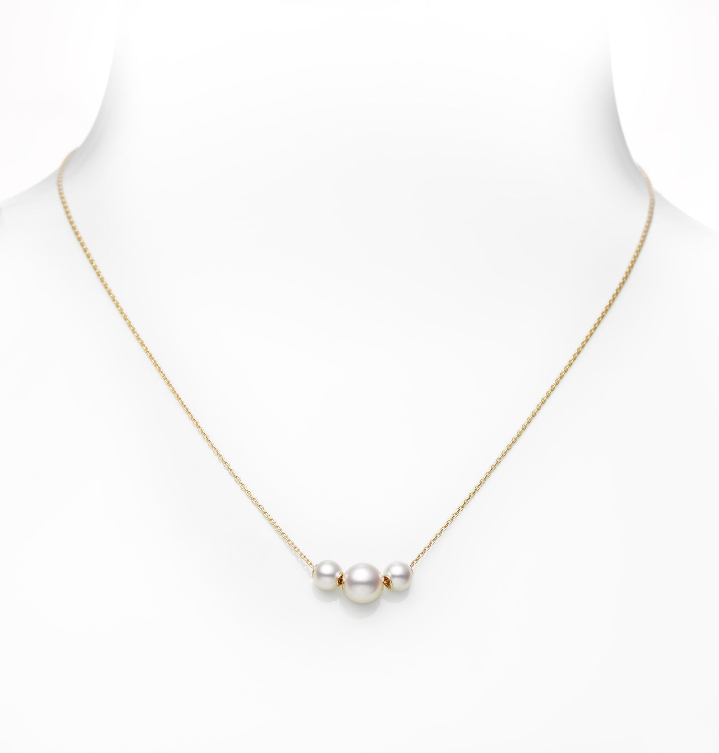 Pearls in Motion Akoya Cultured Pearl Triple Necklace in 18ct Yellow Gold simple Pursuit
