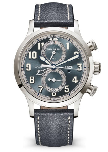 Patek Philippe Complications Travel Time & Flyback Chronograph, Blue-Grey Sunburst Dial 5924G-001 Watches Patek Philippe   