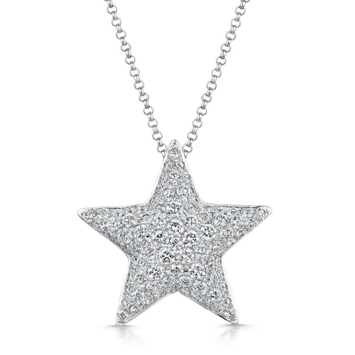 18ct White Gold Pavé Set Brilliant-Cut Diamond Large Star Necklace 3.07ct Necklace Michael Spiers