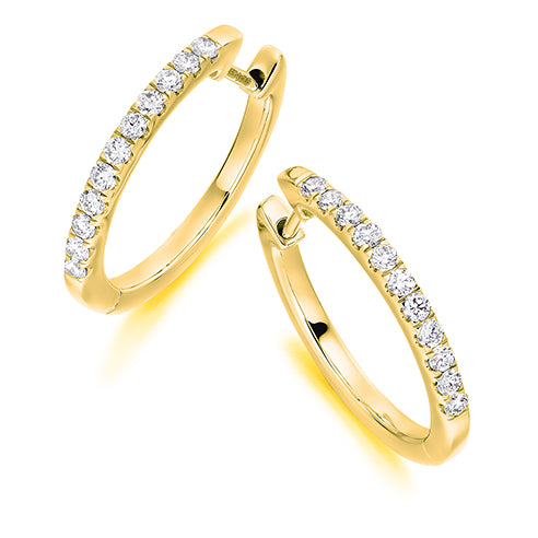 Michael Spiers 18ct Yellow Gold F/G VS Brilliant-Cut Diamond Hoop Earrings 0.35ct Earrings Michael Spiers   