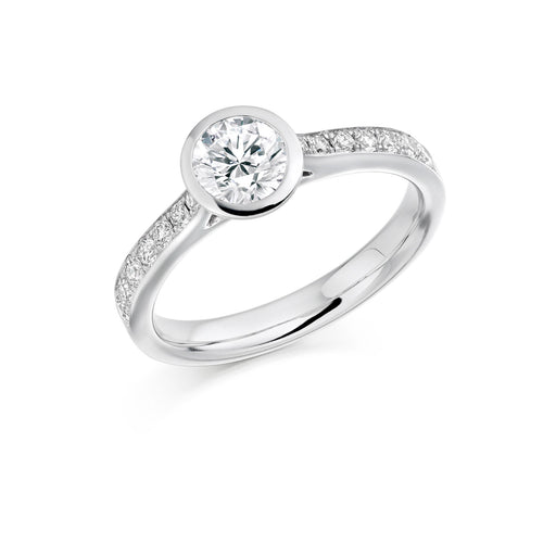 Michael Spiers Platinum Brilliant-Cut D Si Diamond Solitaire Ring With Diamond Shoulders 0.80ct Ring Michael Spiers   