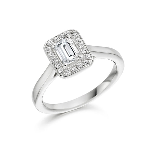 Michael Spiers Platinum Emerald & Brilliant-Cut E/F VS Diamond Halo Ring 0.65ct Ring Michael Spiers   