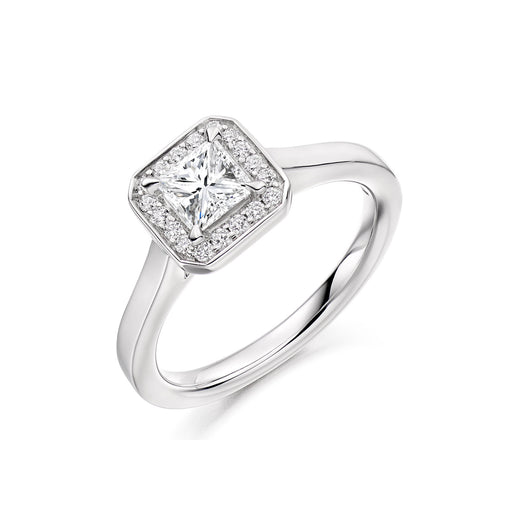Michael Spiers Platinum Princess & Brilliant-Cut D-F VS Diamond Halo Ring 0.70ct Ring Michael Spiers   