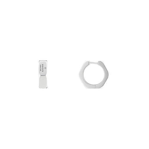 Gucci Trademark Silver Hexagonal Hoop Earrings YBD779170001 Earrings Gucci