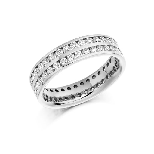 Michael Spiers Platinum Brilliant-Cut Diamond Two Row Full Eternity Ring 1.75ct - FET 933 Ring Michael Spiers   