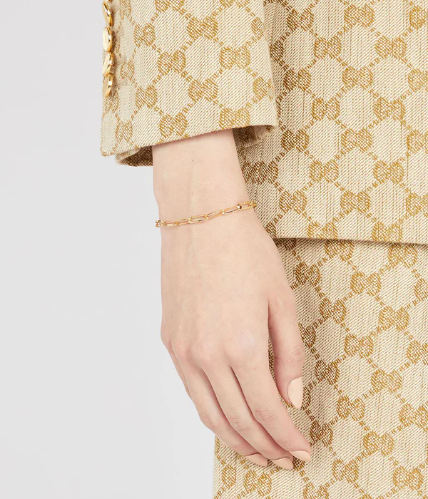 Gucci Link To Love 18ct Yellow Gold Bracelet on wrist