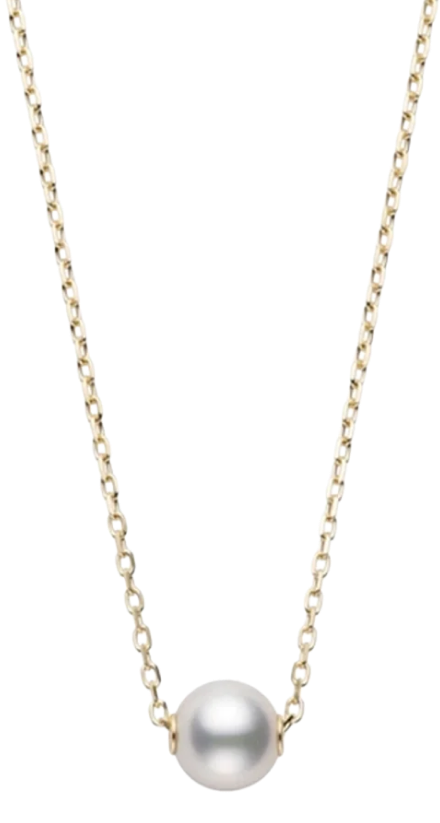 Cultured Pearl Single Gold Necklace