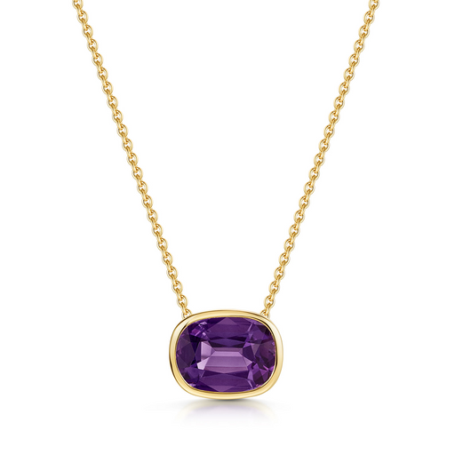 Aya 18ct Yellow Gold Amethyst Pendant Necklace Michael Spiers