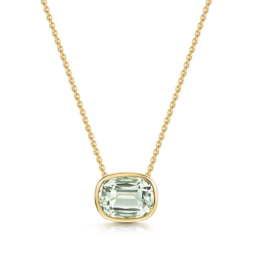 Aya 18ct Yellow Gold Green Amethyst Pendant Necklace Michael Spiers