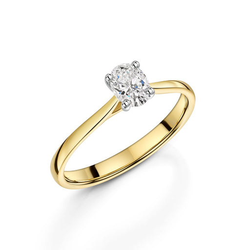 18ct Yellow Gold & Platinum Oval-Cut E/F Si Diamond Solitaire Ring 0.40ct Ring Michael Spiers H 6495187071 (01-40-048)