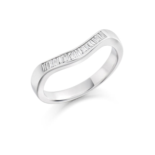 Michael Spiers Platinum Baguette-Cut Diamond Shaped Half Eternity Ring 0.20ct - HET 1436 Ring Michael Spiers   