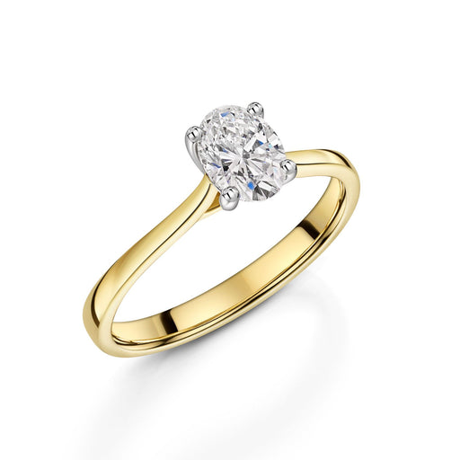 18ct Yellow Gold & Platinum Oval-Cut E/F Si Diamond Solitaire Ring 0.70ct Ring Michael Spiers H 6481883077 (01-40-042)