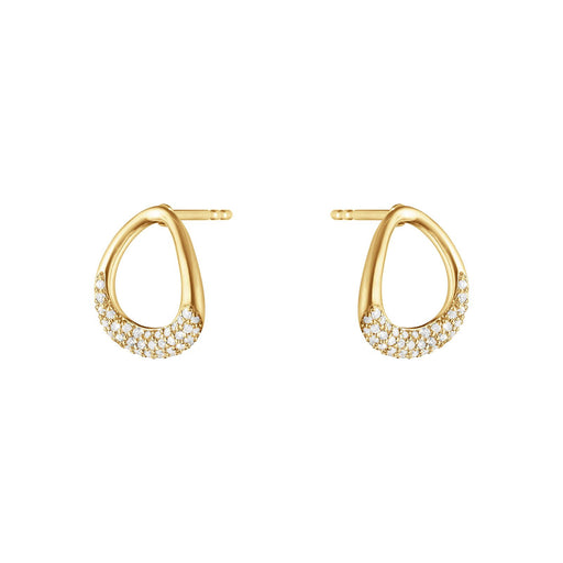 Georg Jensen OFFSPRING 18ct Yellow Gold Diamond Earrings 10018028 Earrings Georg Jensen