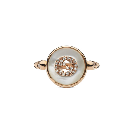 Gucci Interlocking 18ct Rose Gold Diamond Ring YBC786764001 Ring Gucci   