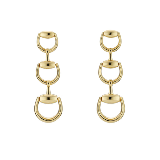 Gucci Horsebit 18ct Yellow Gold Drop Earrings YBD831413001 Earrings Gucci