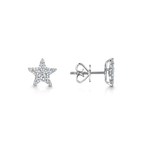 18ct White Gold Diamond Star Earrings - 0.67ct Earrings Michael Spiers