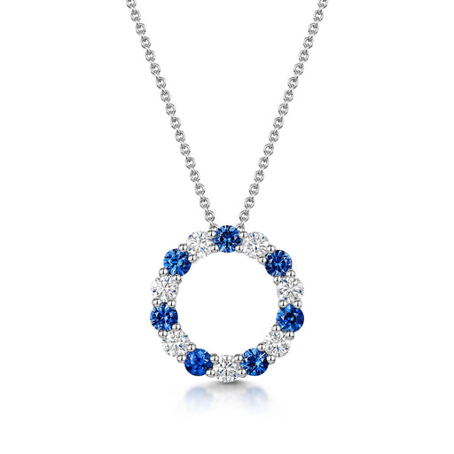 Michael Spiers 18ct White Gold Round-Cut Sapphire & Brilliant-Cut Diamond Polo Necklace 1.22ct Necklace Michael Spiers   