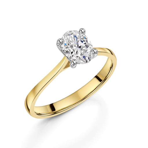 18ct Yellow Gold & Platinum Oval-Cut E/F Si Diamond Solitaire Ring 0.90ct Ring Michael Spiers H 6442290680 (01-40-022)